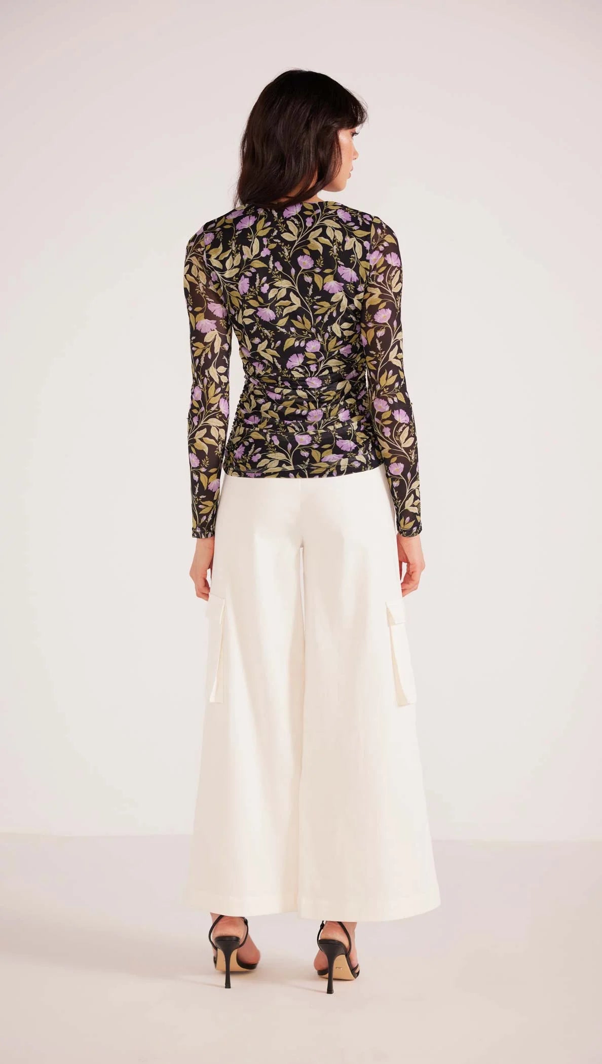 MINK PINK NOCTURNE MESH TOP LILAC FLORAL