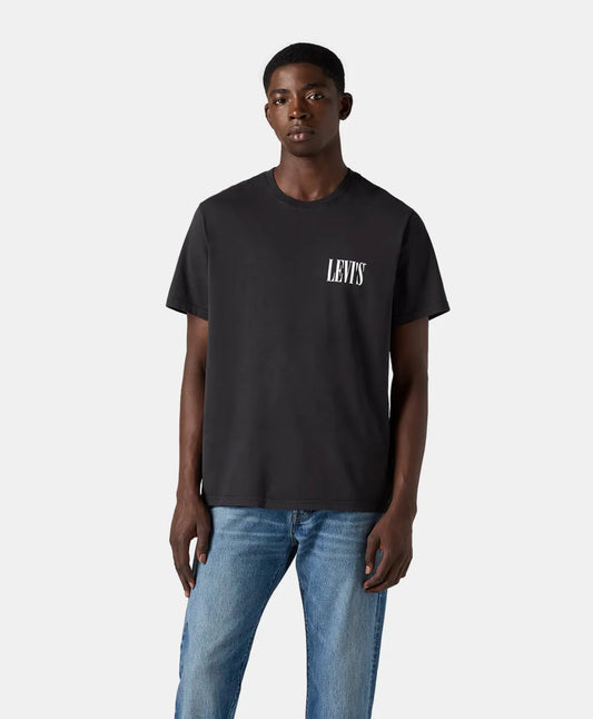 LEVIS SS RELAXED FIT SERIF LOGO MINERAL BLACK