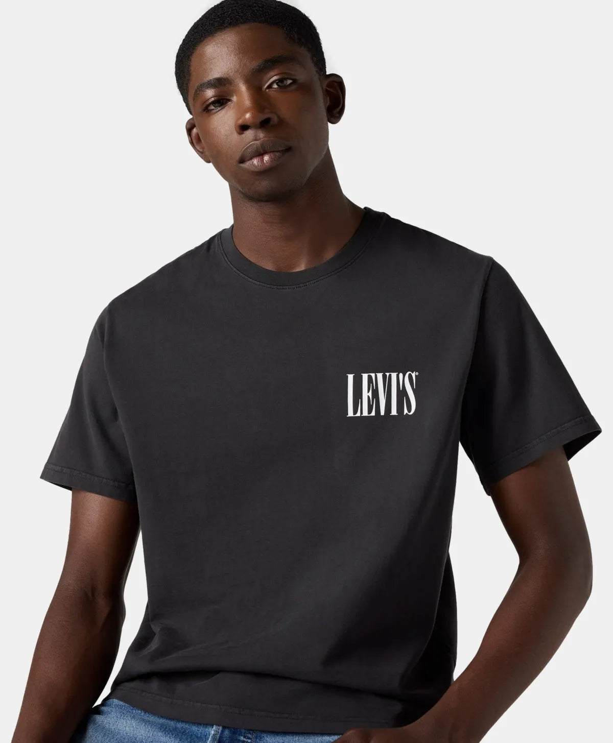 LEVIS SS RELAXED FIT SERIF LOGO MINERAL BLACK