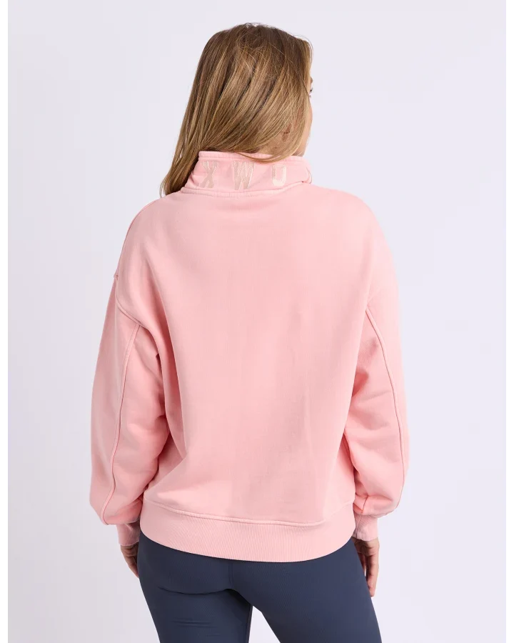 Foxwood College Pigment Zip Crew | Neon Peach