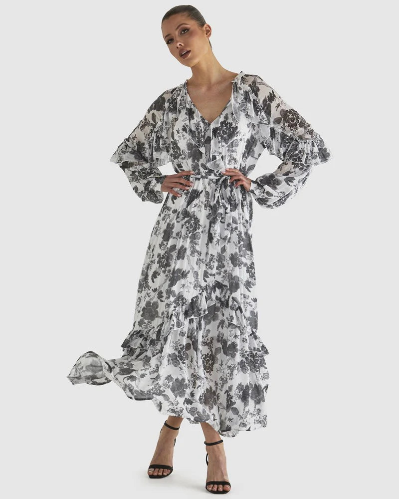 FATE+BECKER SAY SO DRESS WHITE FLORAL