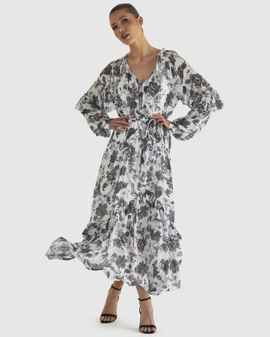 FATE+BECKER SAY SO DRESS WHITE FLORAL