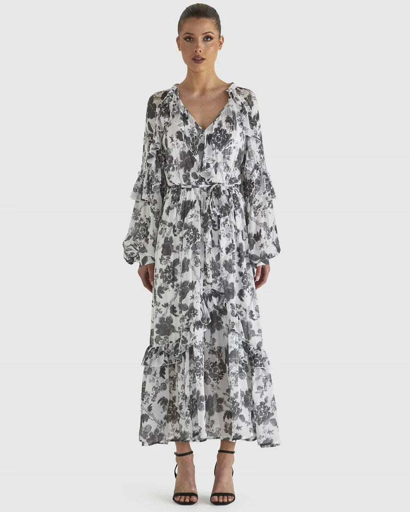 FATE+BECKER SAY SO DRESS WHITE FLORAL