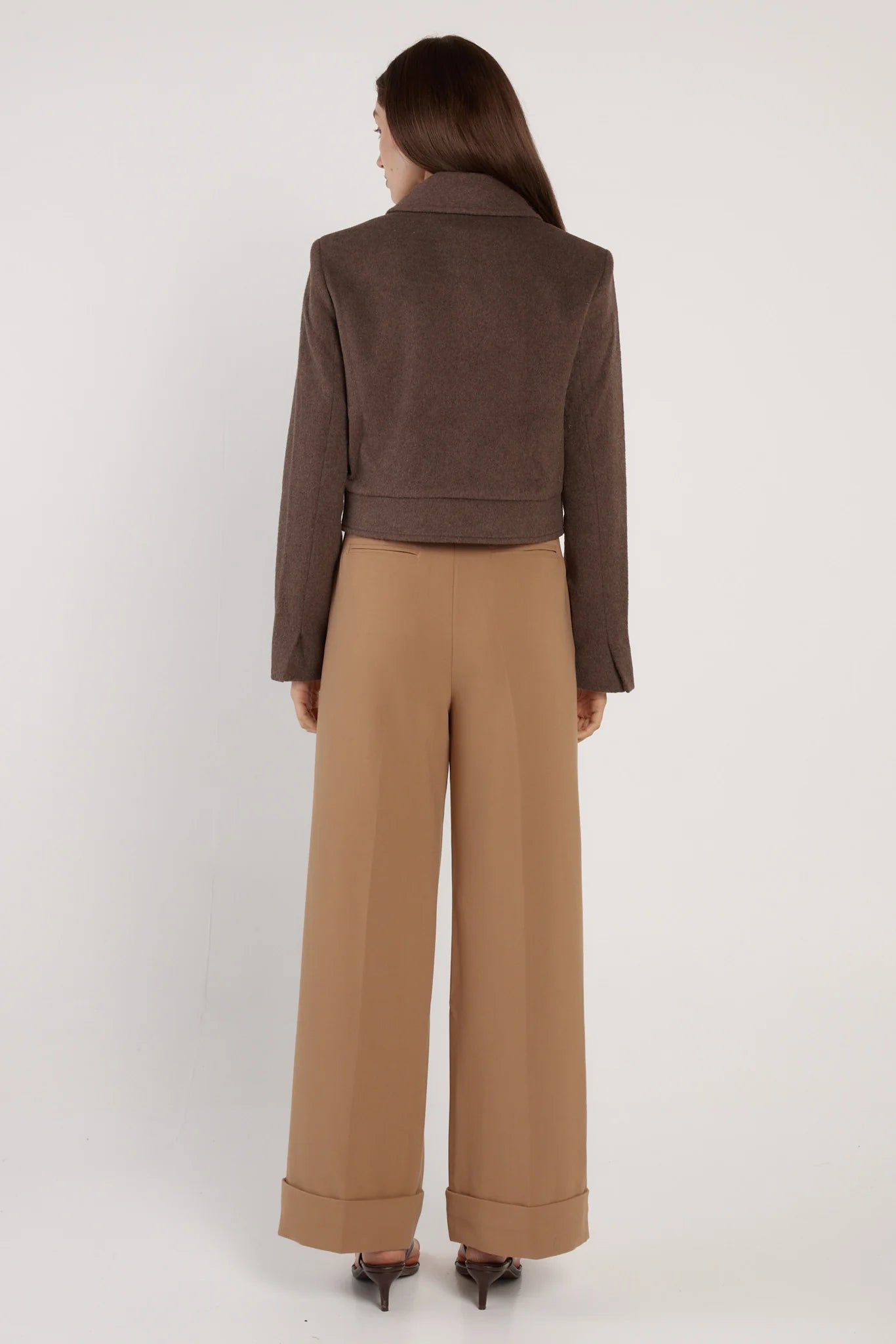 Fate + Becker Devyn Wool Blend Cropped Jacket | Chocolate Brown