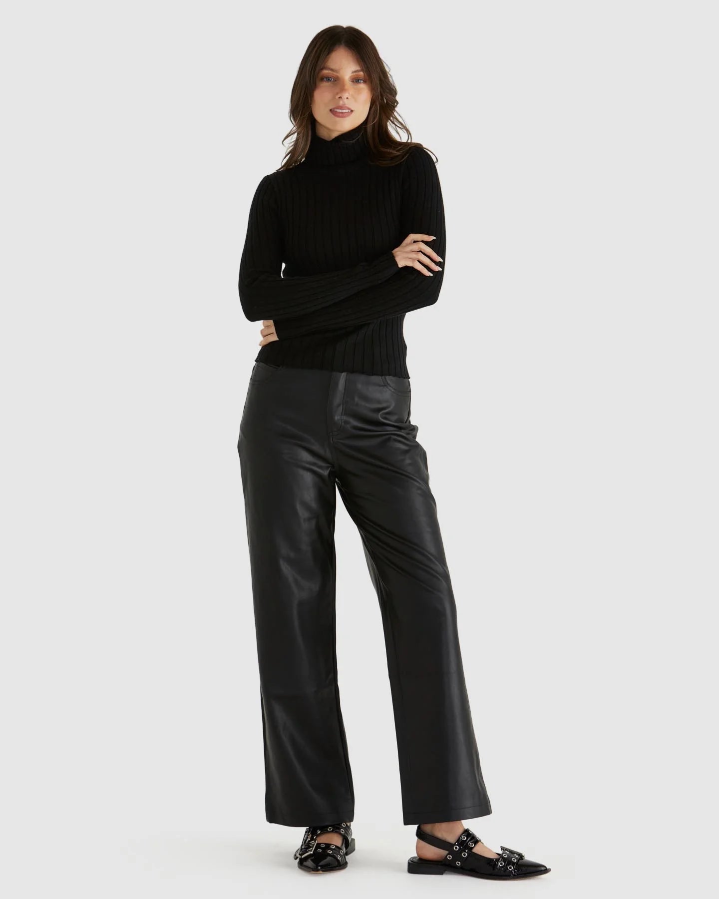 SASS GINNY RIB KNIT BLACK