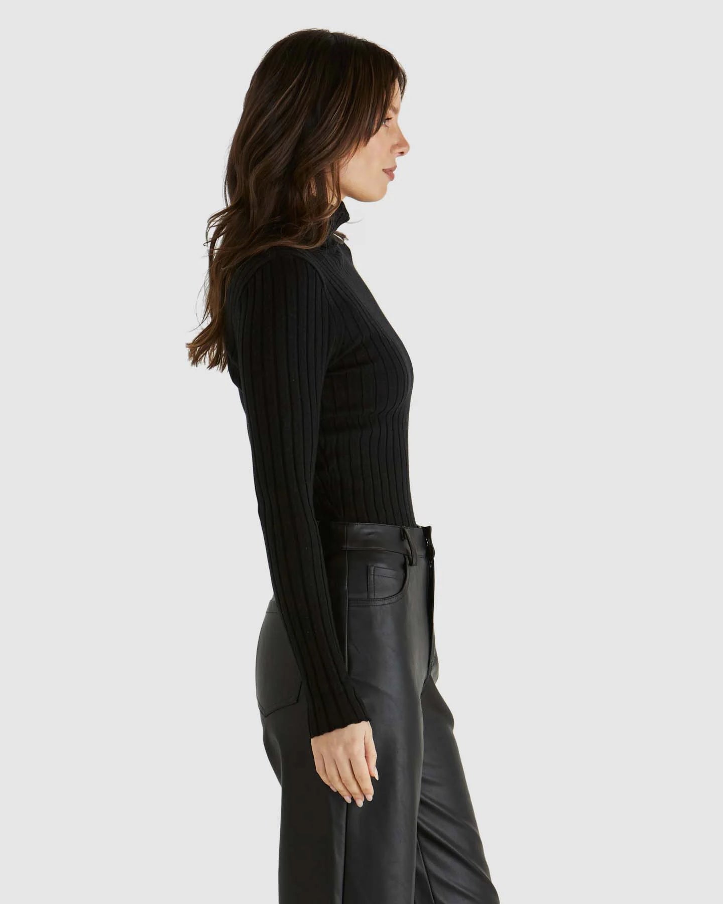 SASS GINNY RIB KNIT BLACK