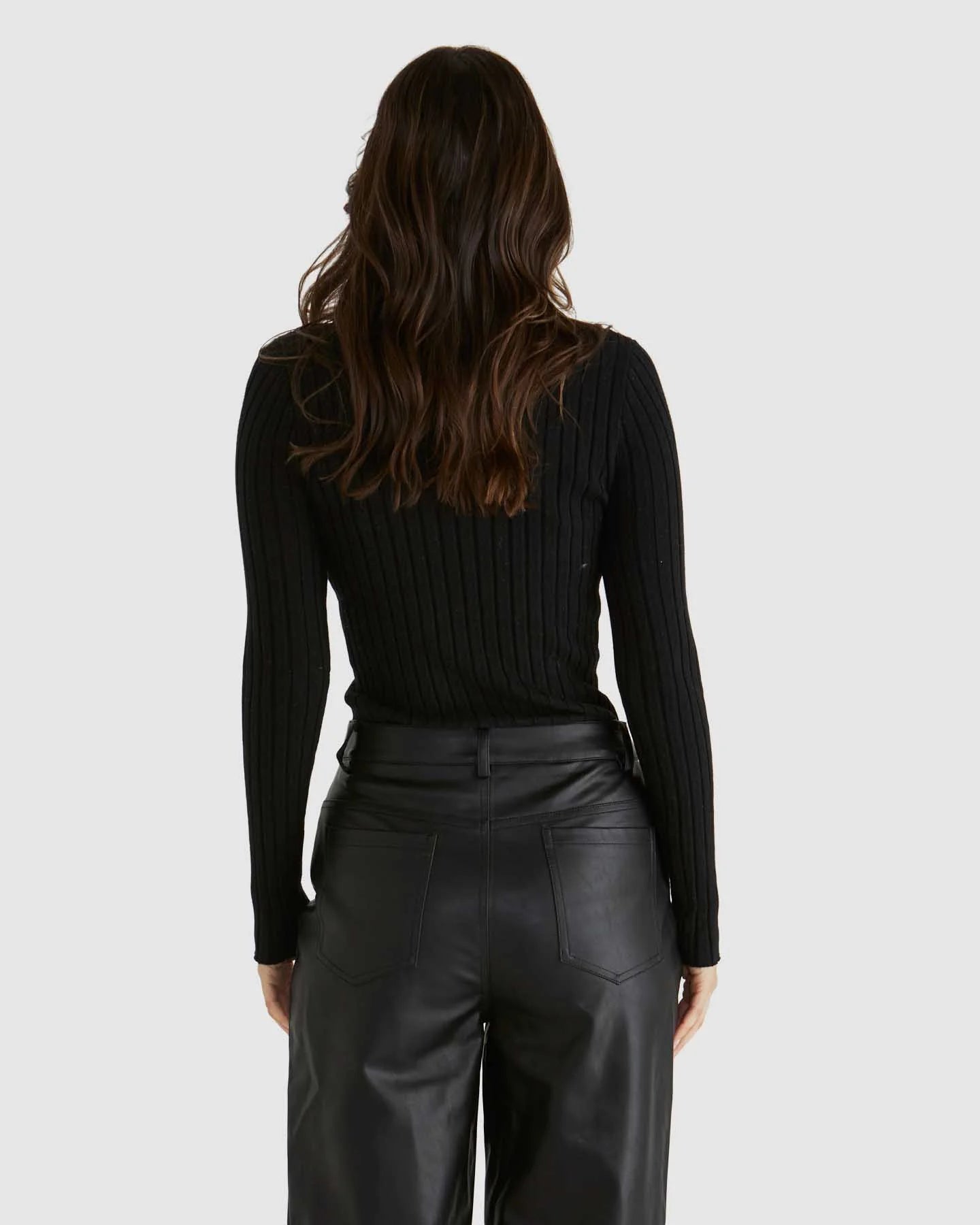 SASS GINNY RIB KNIT BLACK