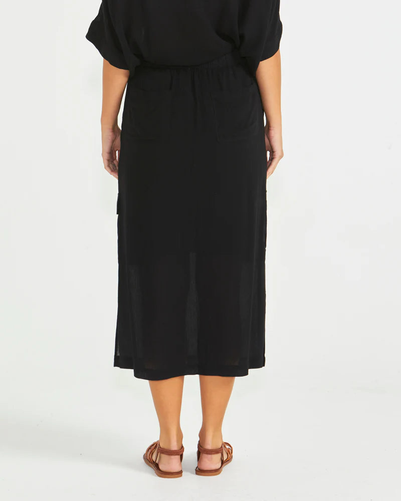 SASS RAYA CARGO SKIRT BLACK