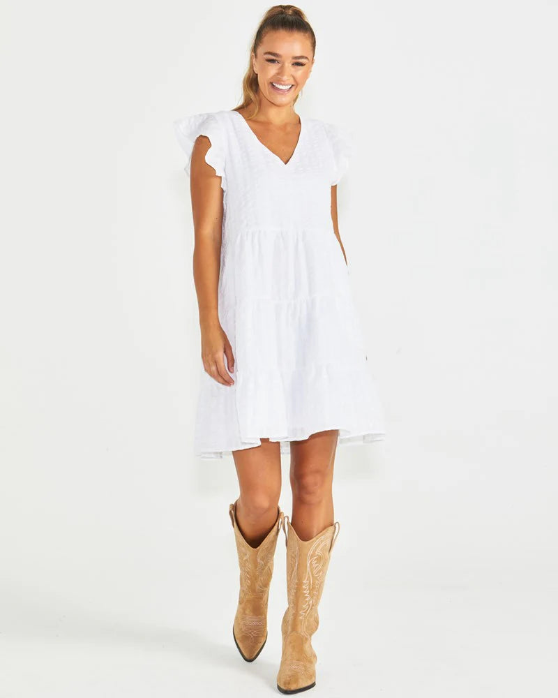 SASS PHILLIPA DRESS WHITE