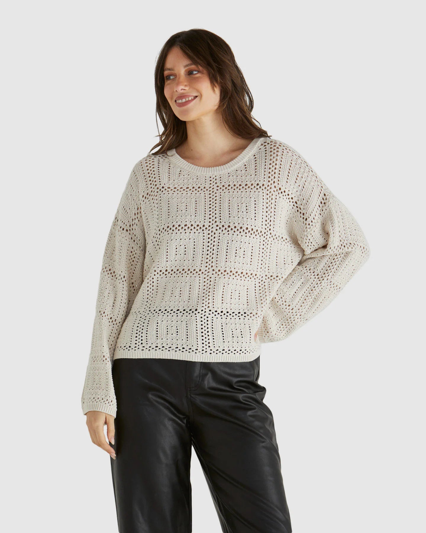 SASS MARCELLO CROCHET TOP CREAM