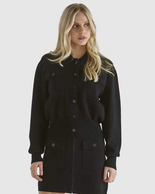 SASS BALDWIN KNIT JACKET BLACK