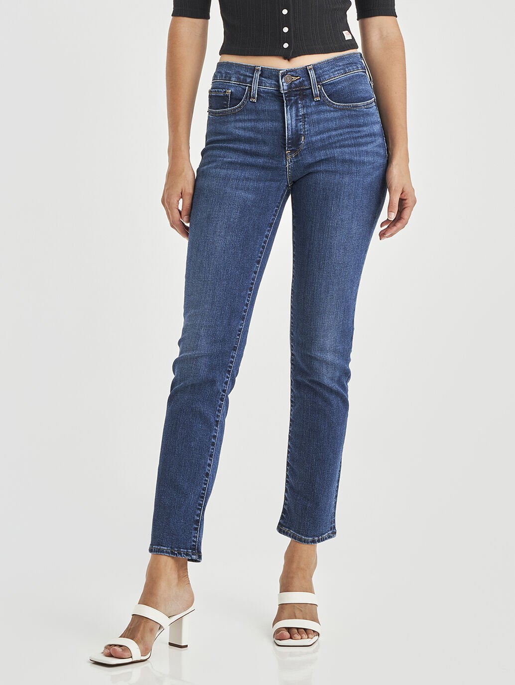 LEVI'S SHAPING STRAIGHT BLUE WAVE DARK 32 LEG