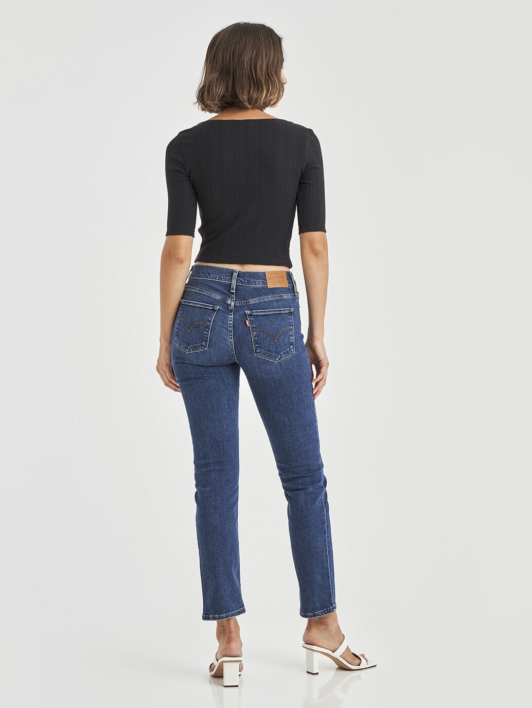 LEVI'S SHAPING STRAIGHT BLUE WAVE DARK 32 LEG