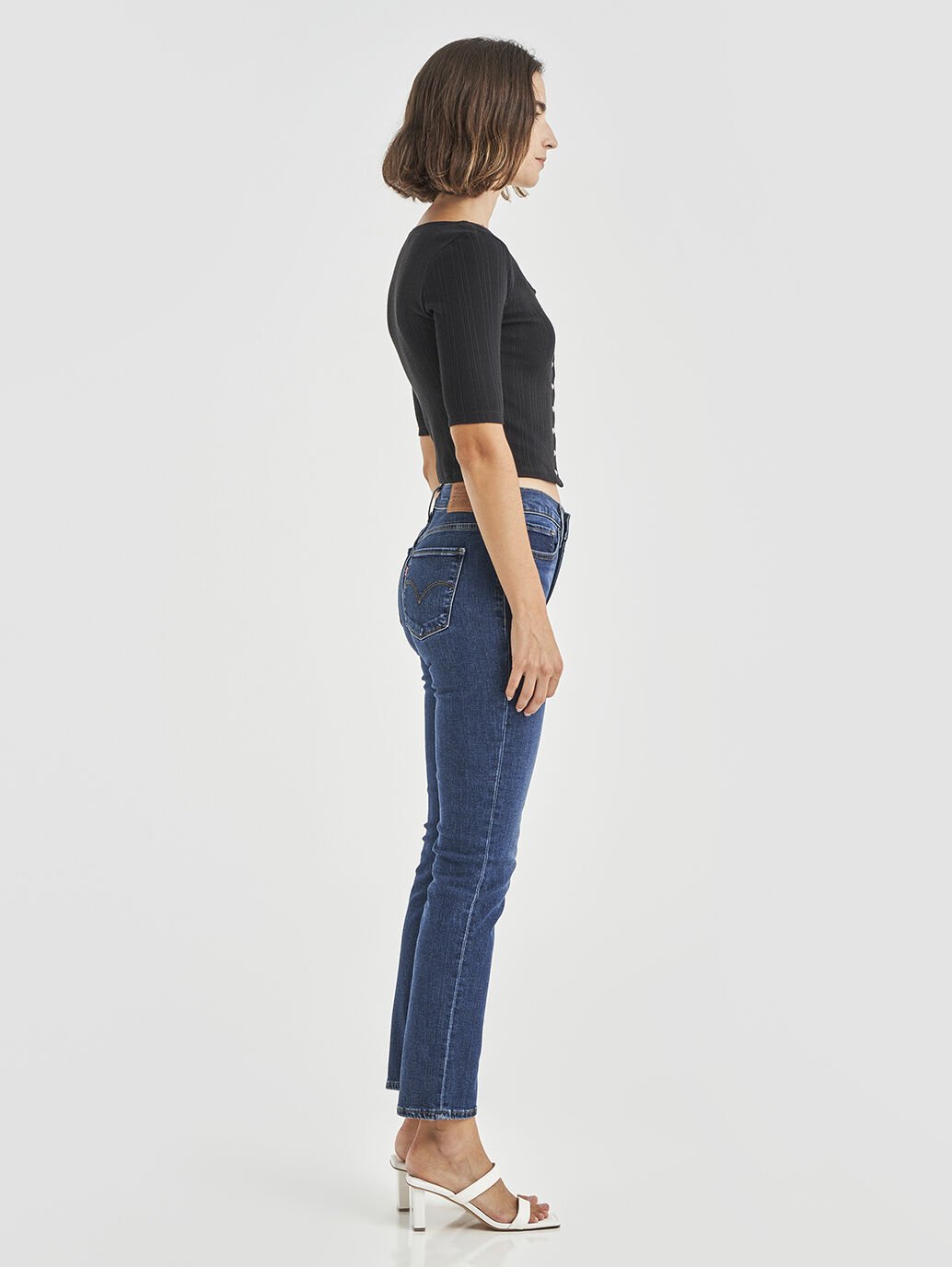 LEVI'S SHAPING STRAIGHT BLUE WAVE DARK 32 LEG