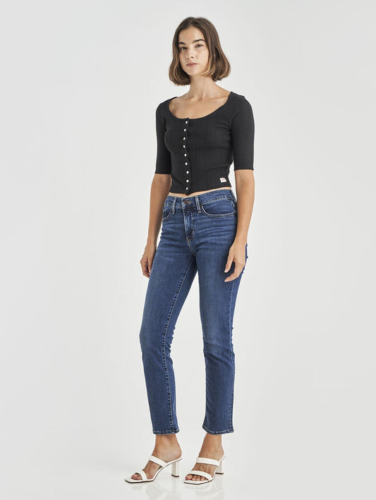 LEVI'S SHAPING STRAIGHT BLUE WAVE DARK 32 LEG