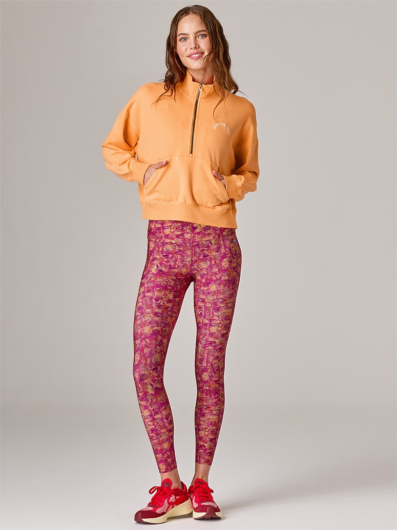 RUNNING BARE HERITAGE QUARTER ZIP CROP JUMPER SUNSET