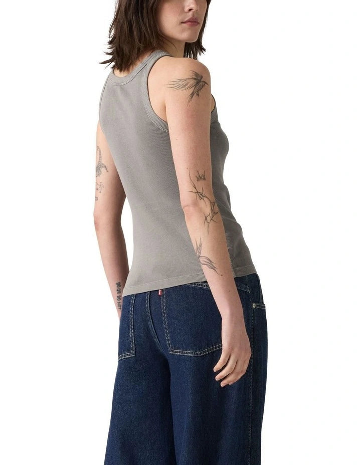LEVIS ESSENTIAL RACER TANK GARMENT DYE SMOKED PEARL