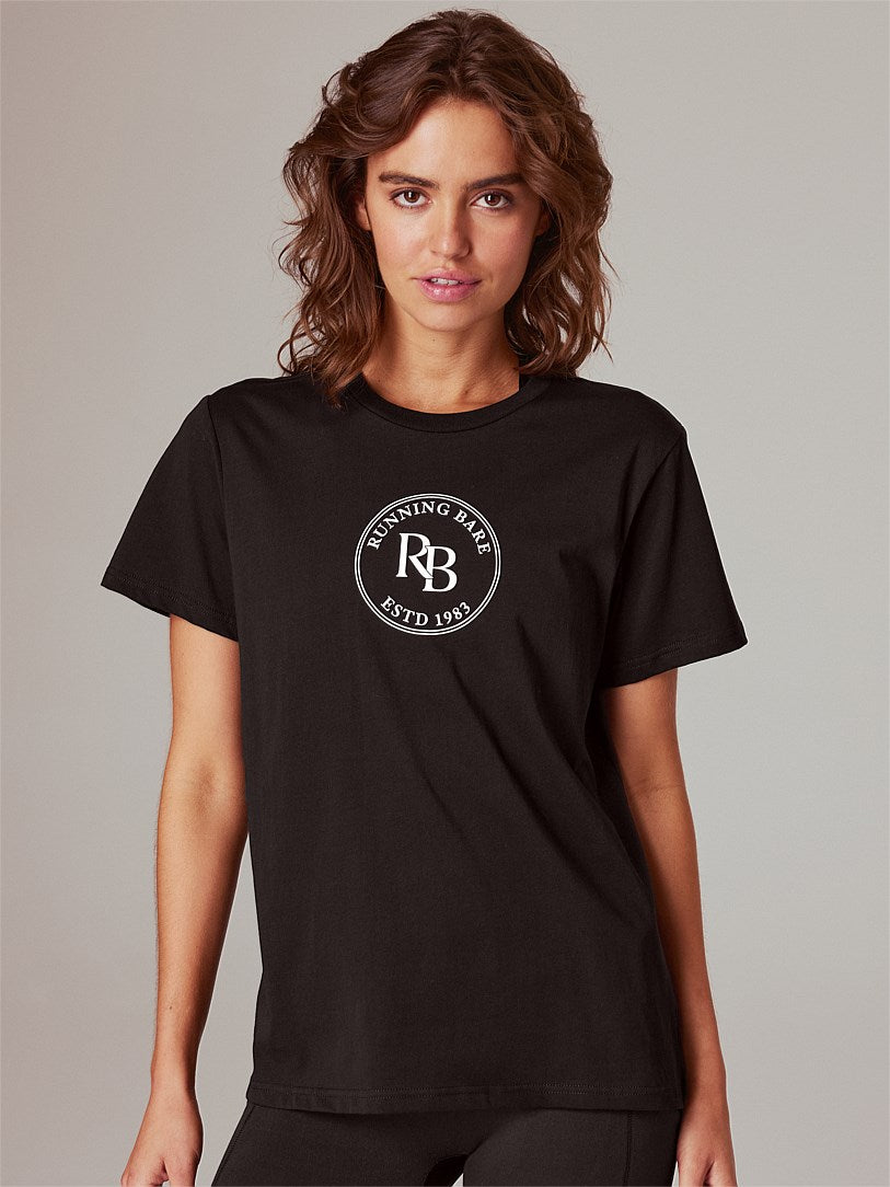 RUNNING BARE TOTEM CORE BOYFRIEND TEE BLACK