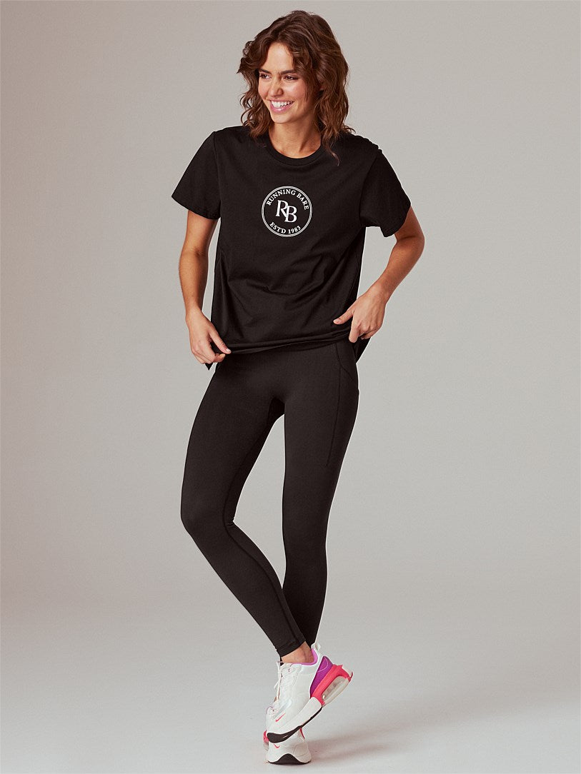 RUNNING BARE TOTEM CORE BOYFRIEND TEE BLACK