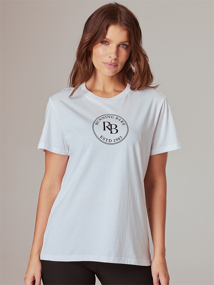 RUNNING BARE TOTEM CORE BOYFRIEND TEE WHITE
