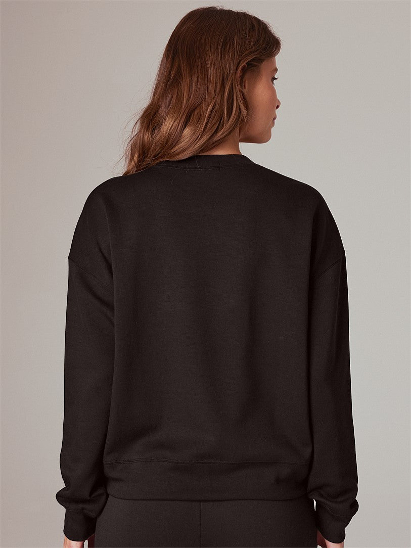 RUNNING BARE ICON CREW NECK SWEATSHIRT BLACK