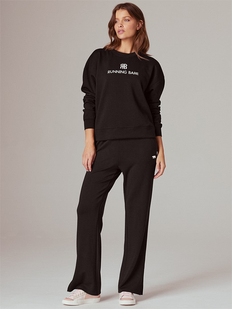RUNNING BARE ICON CREW NECK SWEATSHIRT BLACK