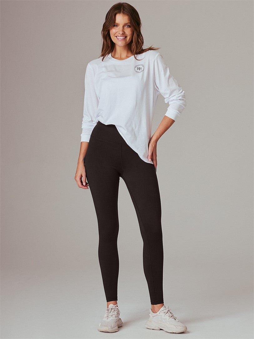 RUNNING BARE TOTEM CORE L/S BOYFRIEND TEE WHITE
