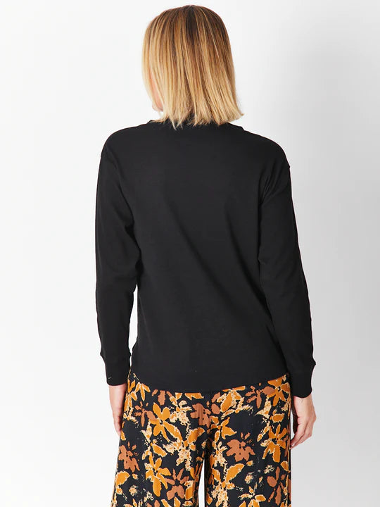 CORDELIA ST WAFFLE WEEKEND CREW BLACK