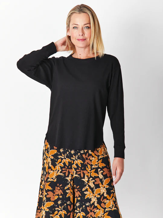 CORDELIA ST WAFFLE WEEKEND CREW BLACK