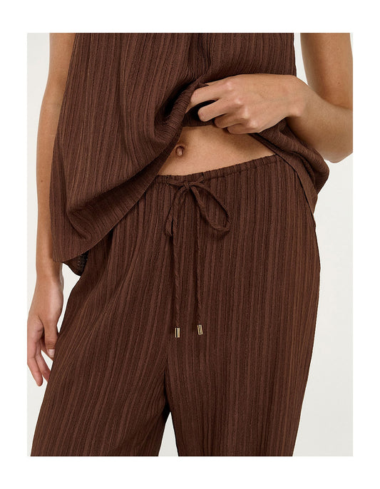 Staple The Label Delphira Drawstring Pant | Chocolate
