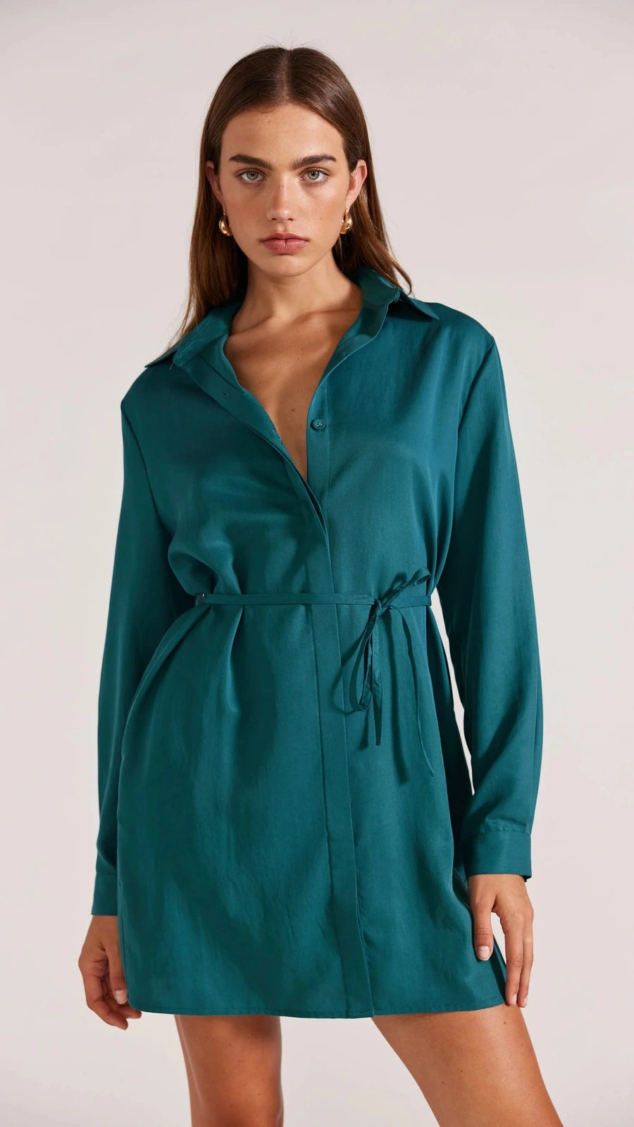 STAPLE THE LABEL LEILA MINI DRESS EMERALD