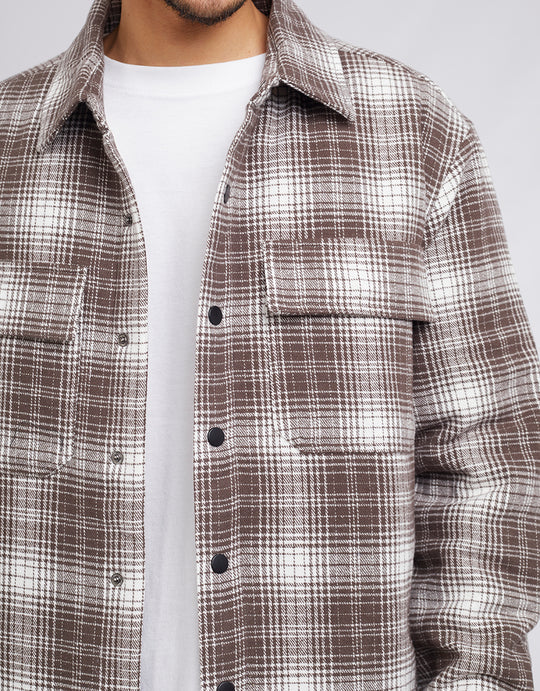 SILENT THEORY ICON CHECK SHIRT CHOCOLATE