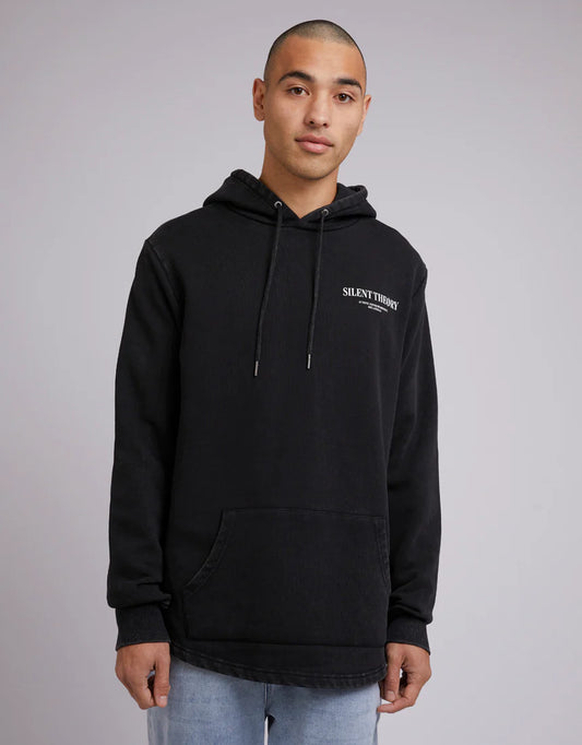 SILENT THEORY SCRIPT HOODY WASHED BLACK