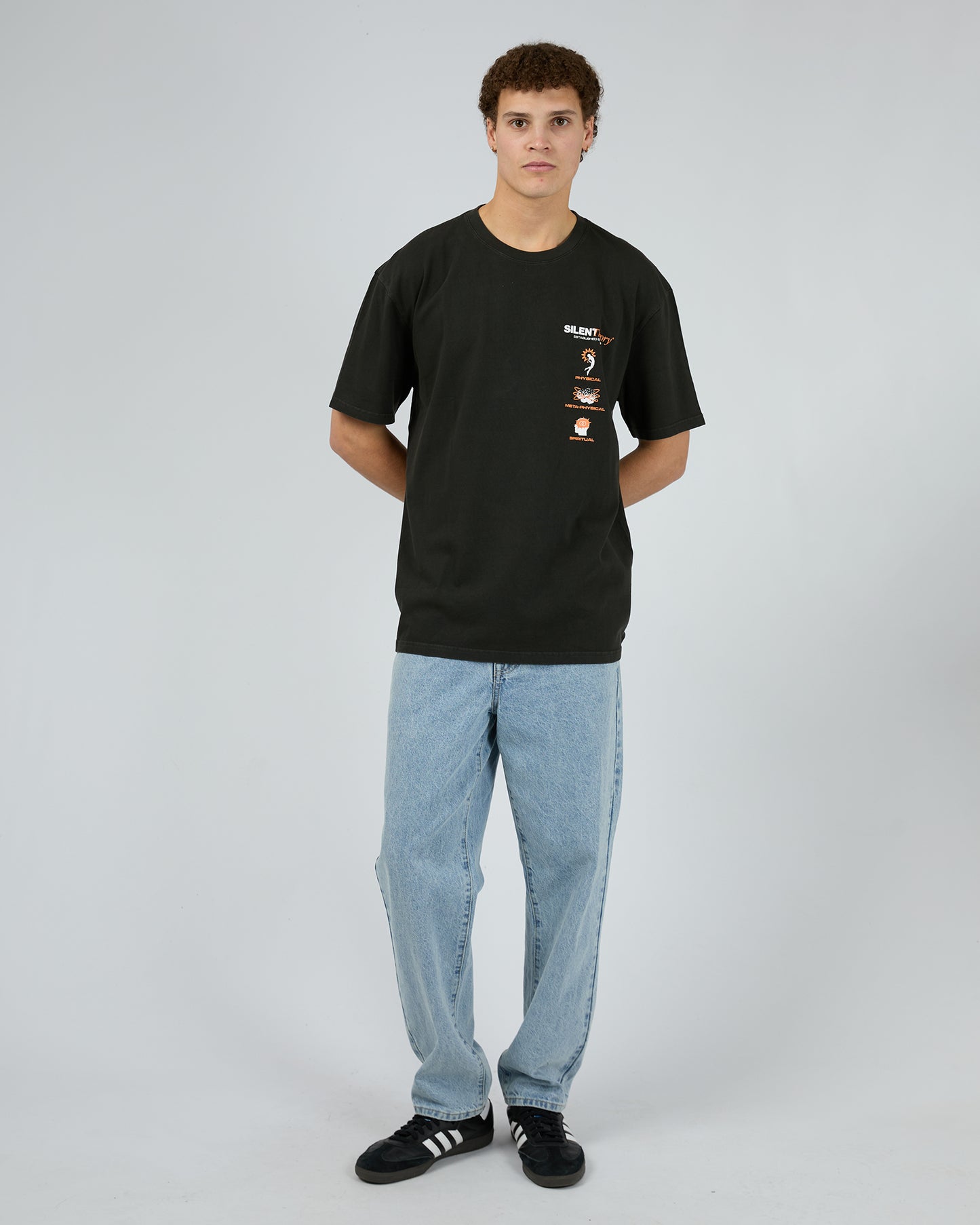 SILENT THEORY SPIRAL TEE WASHED BLACK