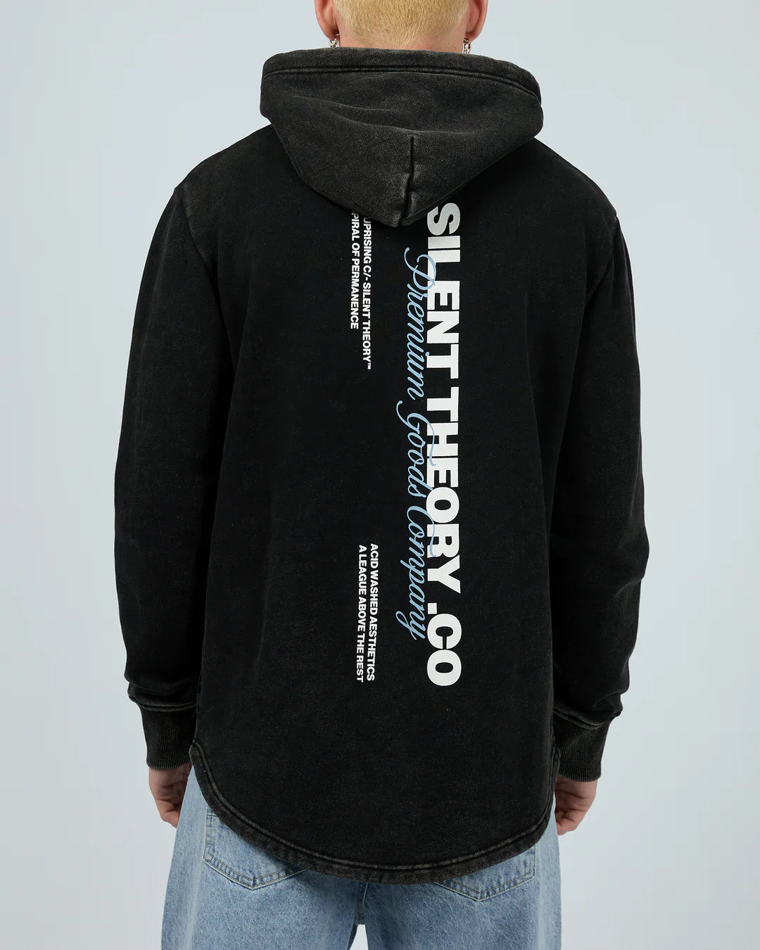 SILENT THEORY MEMBERS HOODIE WASHED BLACK