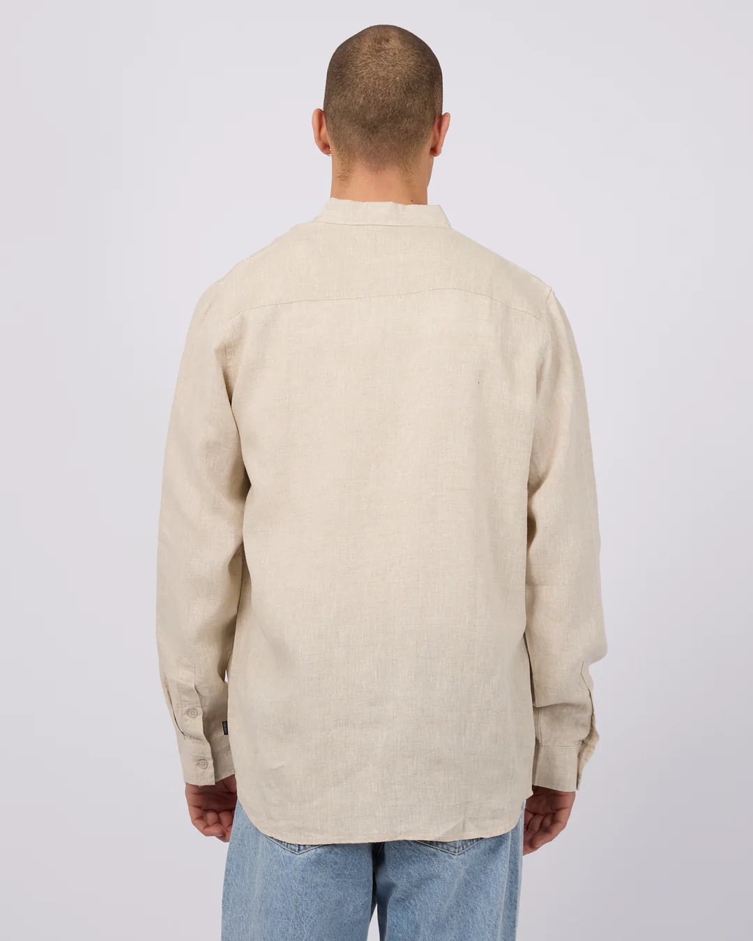 SILENT THEORY LINEN LONG SLEEVE SHIRT NATURAL
