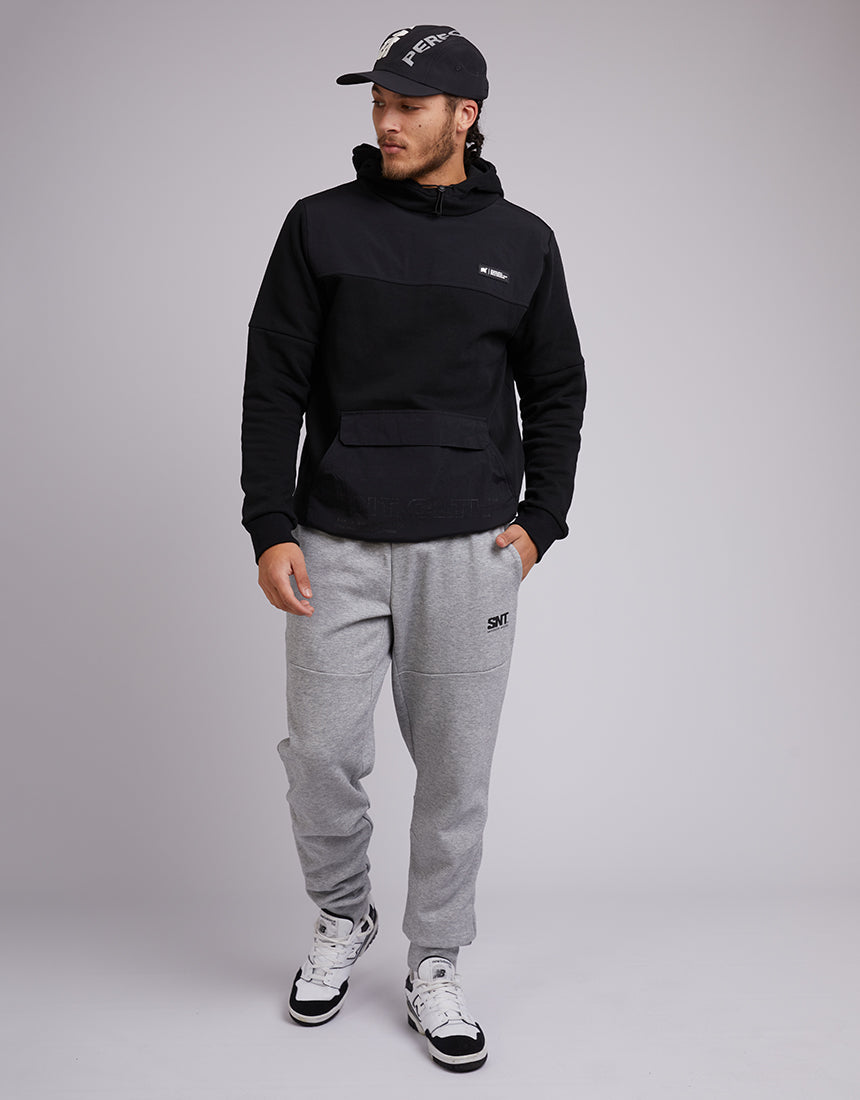 ST GOLIATH PANELLED HOODY BLACK