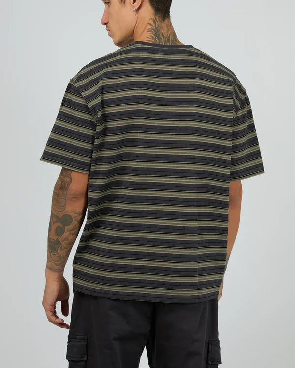 ST GOLIATH BROOKS STRIPE S/S TEE STEEL BLUE