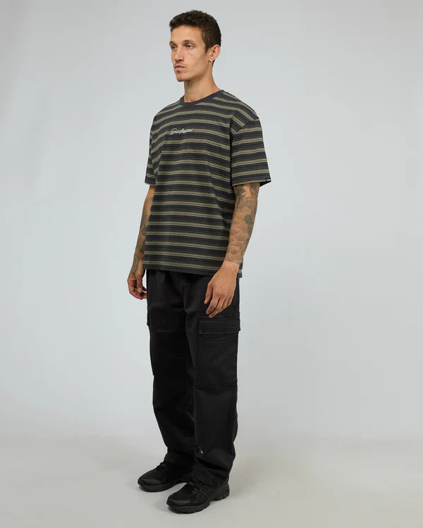 ST GOLIATH BROOKS STRIPE S/S TEE STEEL BLUE