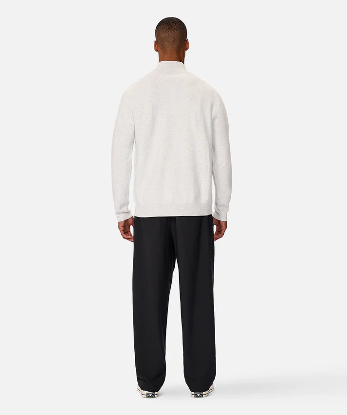 INDUSTRIE THE LAKEWOOD ZIP NECK KNIT SNOW MARLE 24
