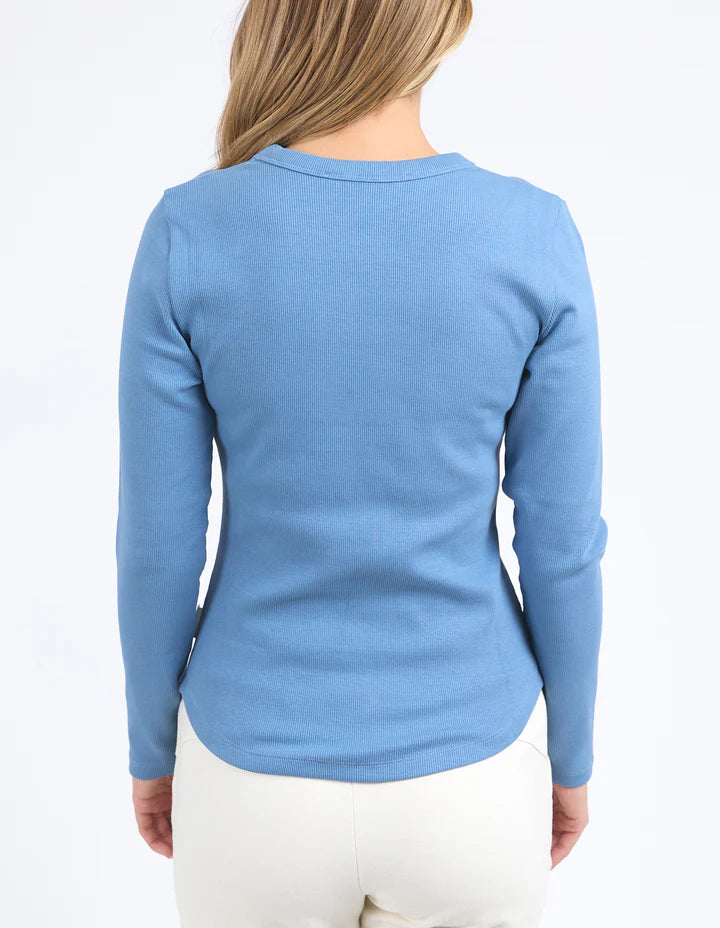 FOXWOOD SCOOP L/S RIB CORONET BLUE