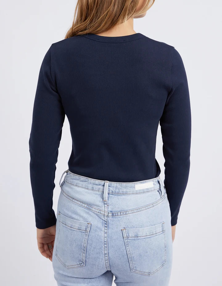 FOXWOOD SCOOP L/S RIB NAVY