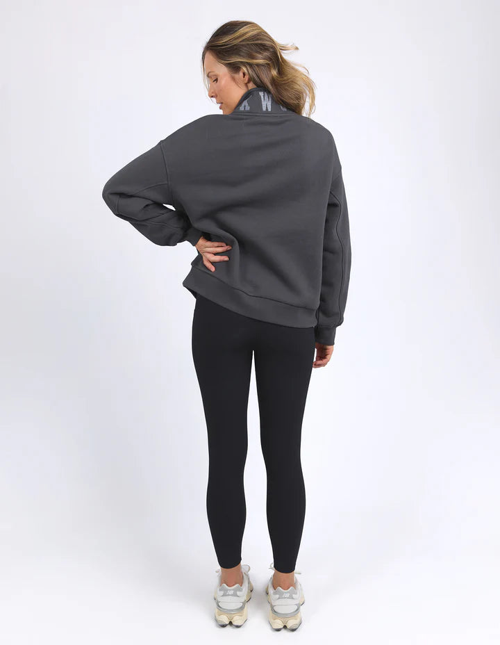 FOXWOOD COLLEGE ZIP CREW CHARCOAL