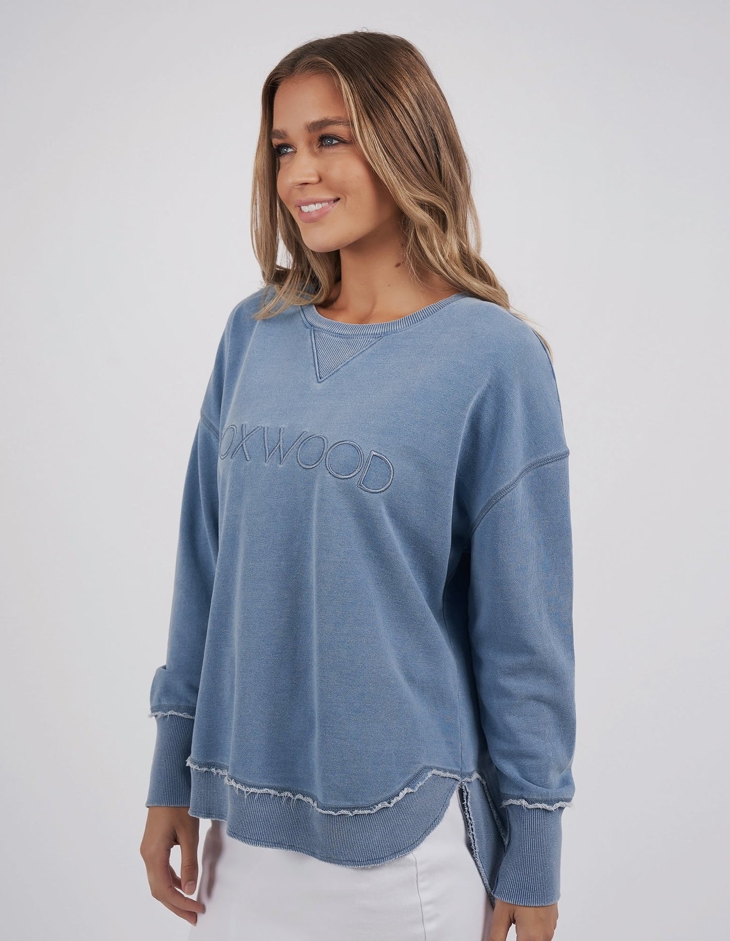 FOXWOOD WASHED SIMPLIFIED CREW BLUE