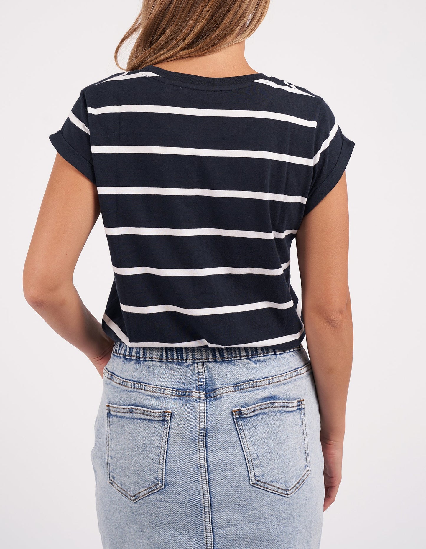 FOXWOOD MANLY STRIPE TEE NAVY