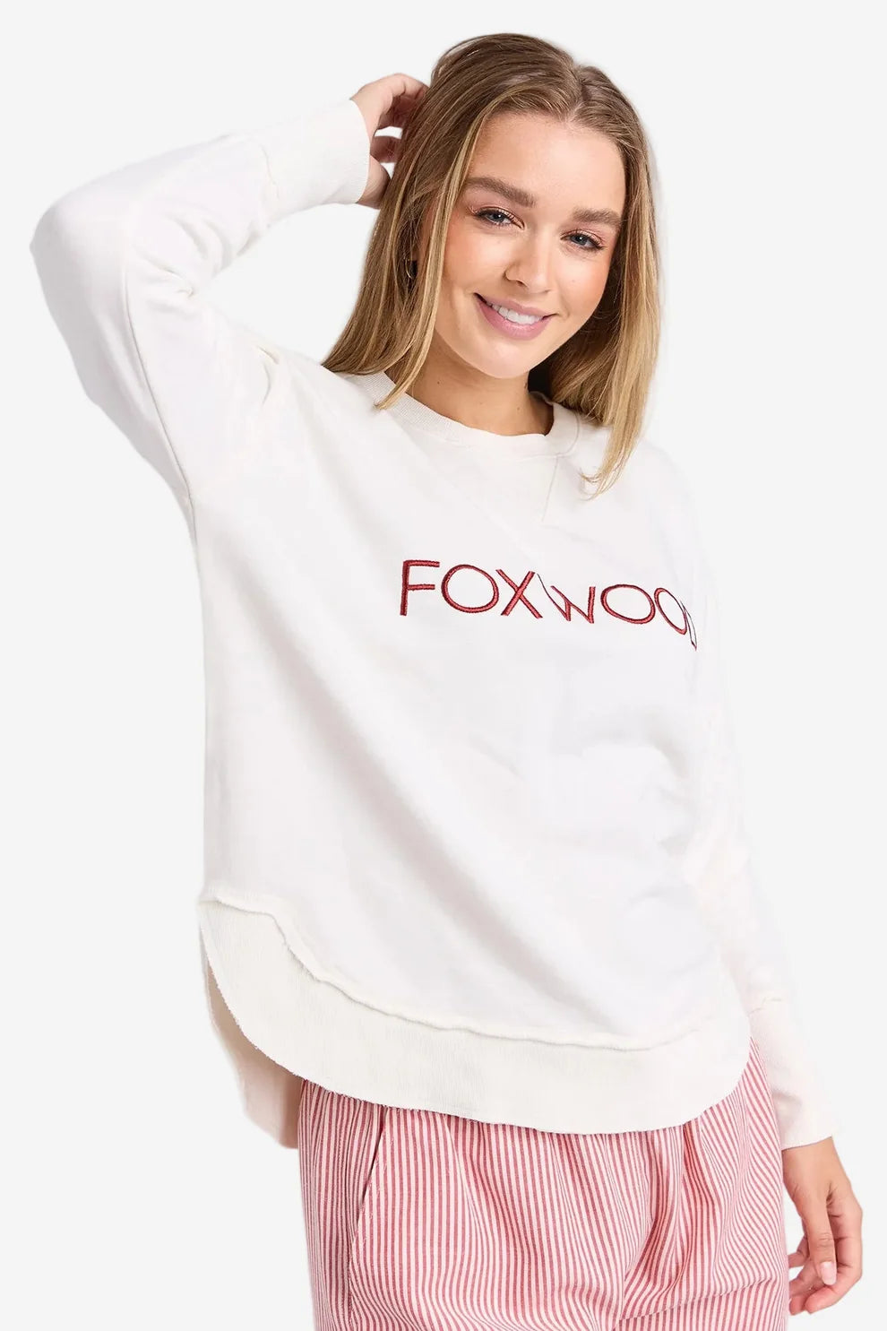 Foxwood Simplified Metallic Crew | Ecru