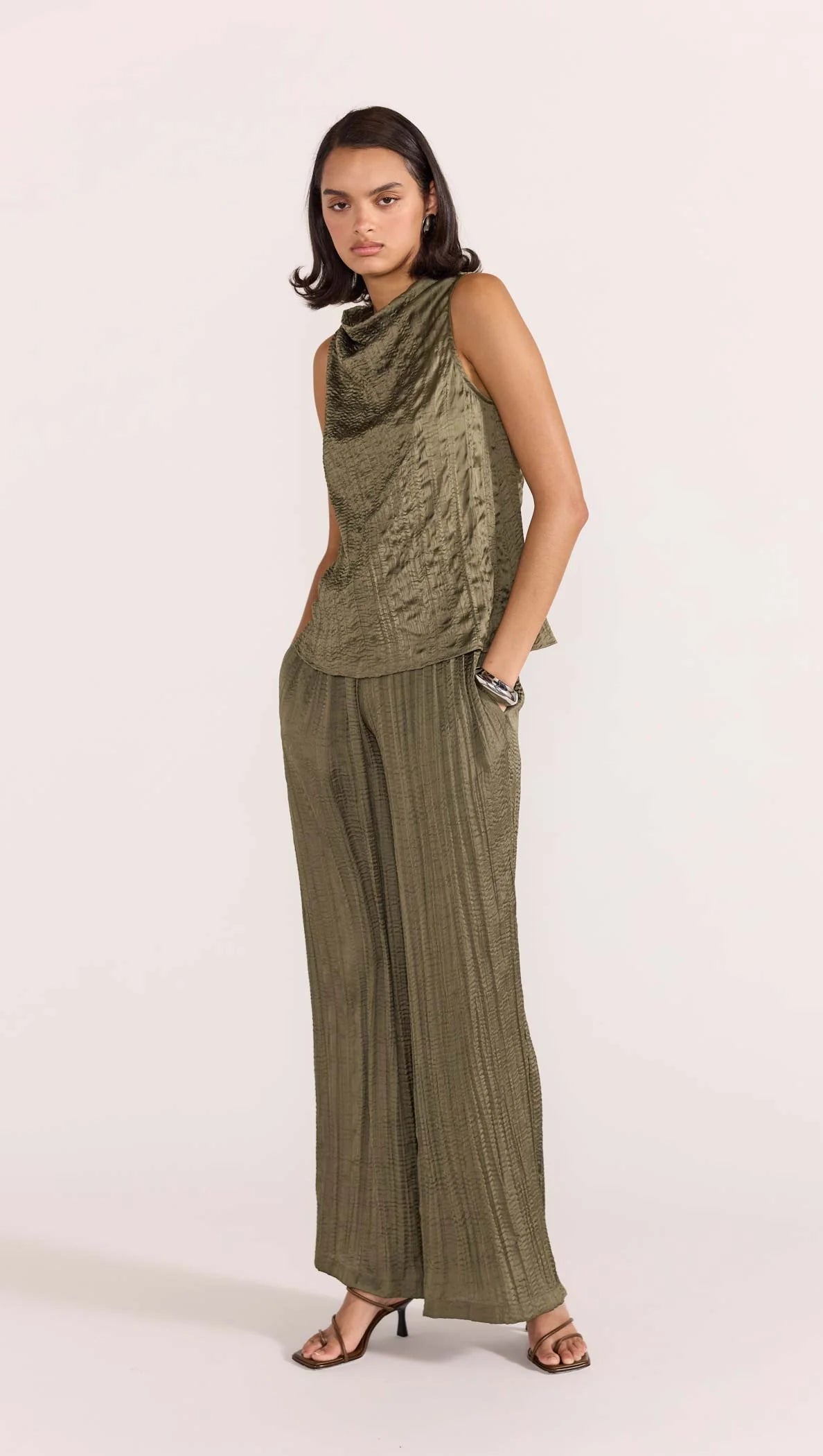 STAPLE THE LABEL THALIA DRAWSTRING PANTS OLIVE