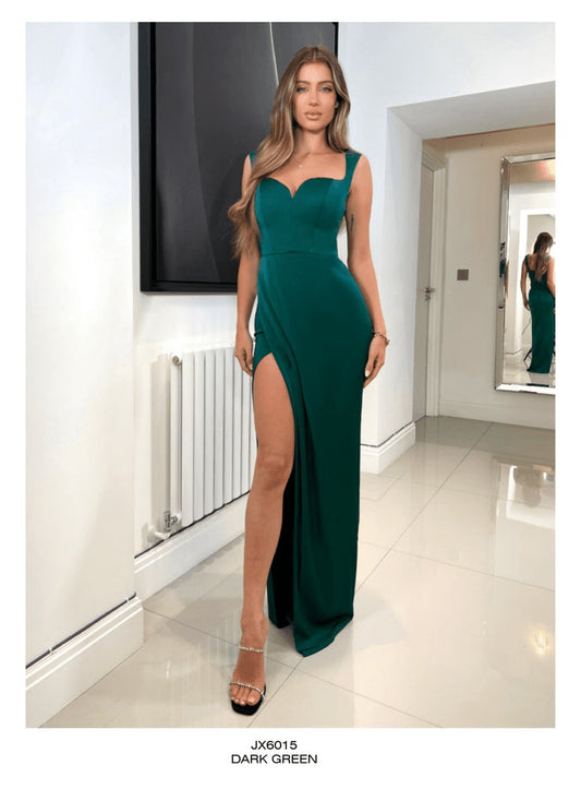 NICOLETTA JX6015 DRESS DARK GREEN