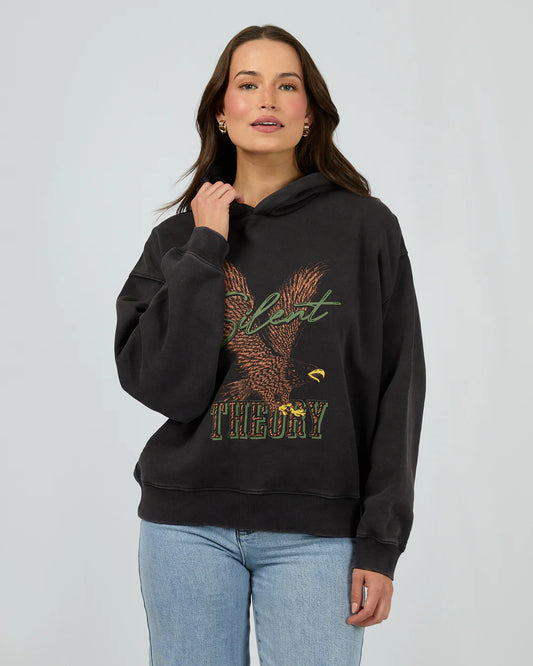 SILENT THEORY DEPARTED HOODIE WASHED BLACK