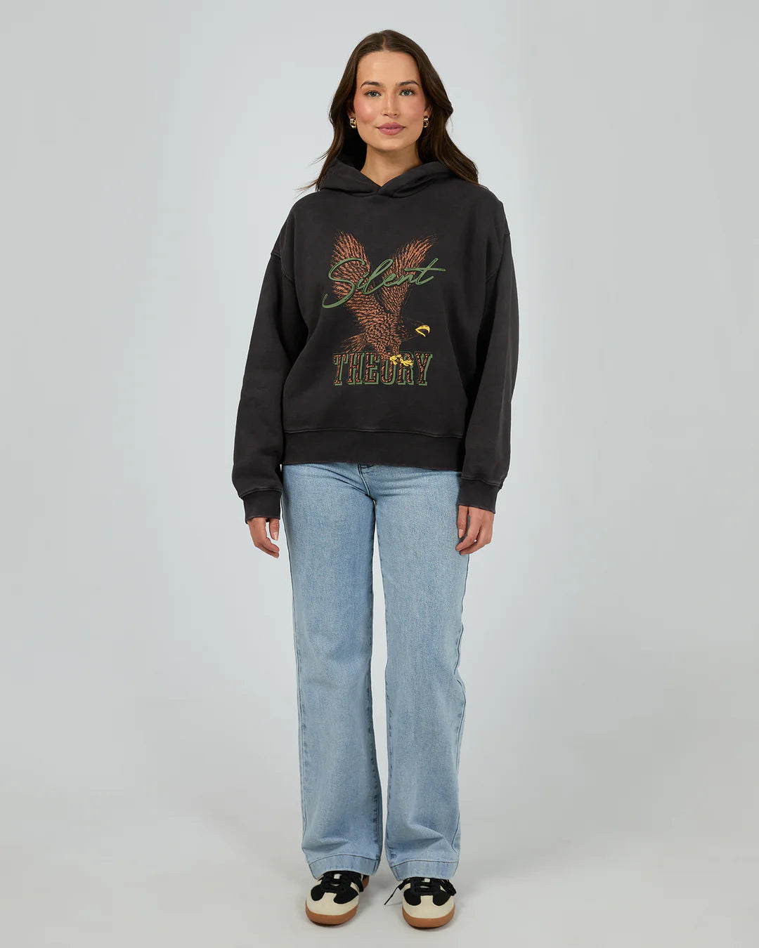SILENT THEORY DEPARTED HOODIE WASHED BLACK